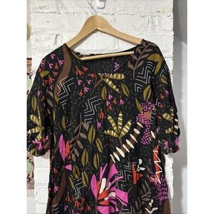 Gudrun Sjödén Women's Floral Dress Multicolor, Short Sleeves, Size‎ XL